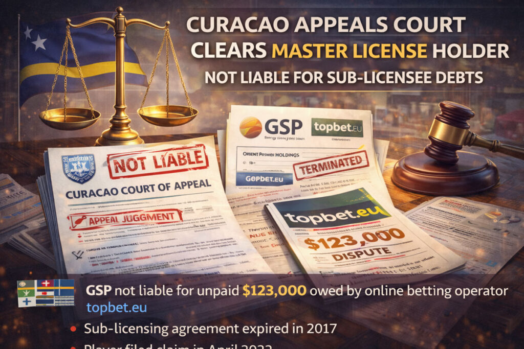 Curaçao Appeals Court Clears Master License Holder of Sub-Licensee Debt Liability