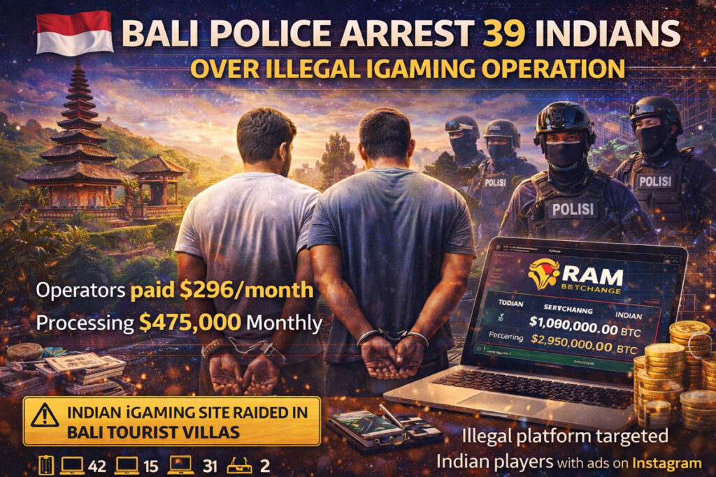 Bali Police Arrest 39 Indian Nationals Over Illegal iGaming Operation