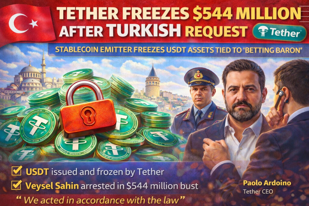 Tether Freezes $544m in USDT at Request of Turkish Authorities